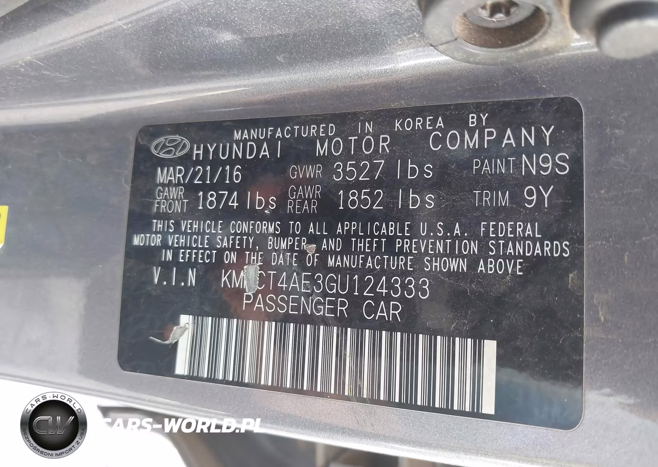 2016 Hyundai Accent Se VIN:KMHCT4AE3GU124333 - 9