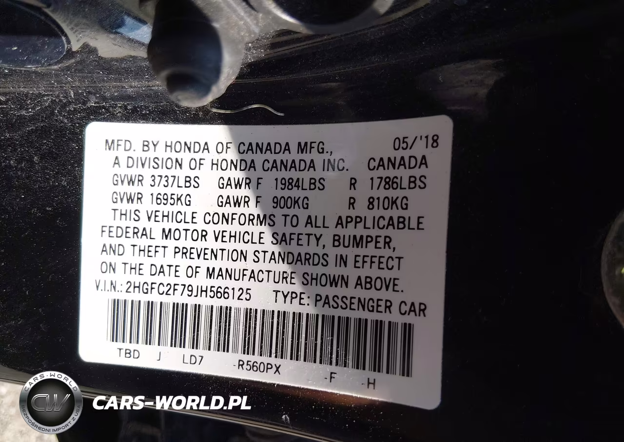 2018 Honda Civic Ex VIN:2HGFC2F79JH566125 - 9