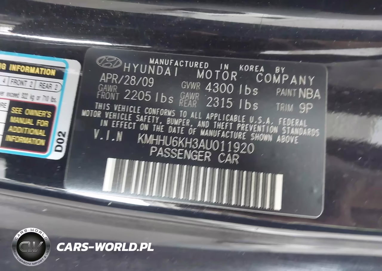 2010 Hyundai Genesis 3.8 VIN:KMHHU6KH3AU011920 - 9