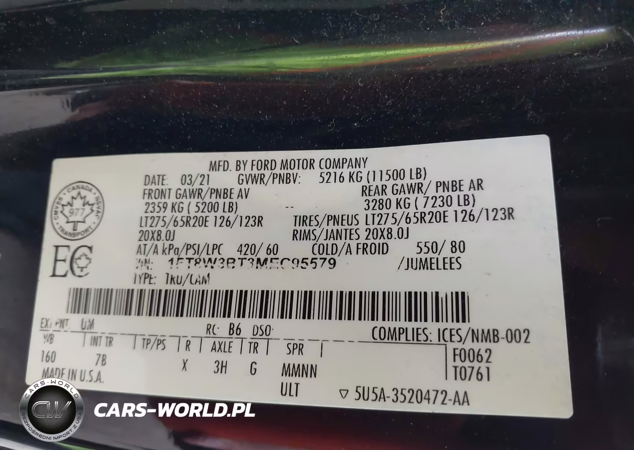 2021 Ford F-350 Platinum VIN:1FT8W3BT3MEC95579 - 9