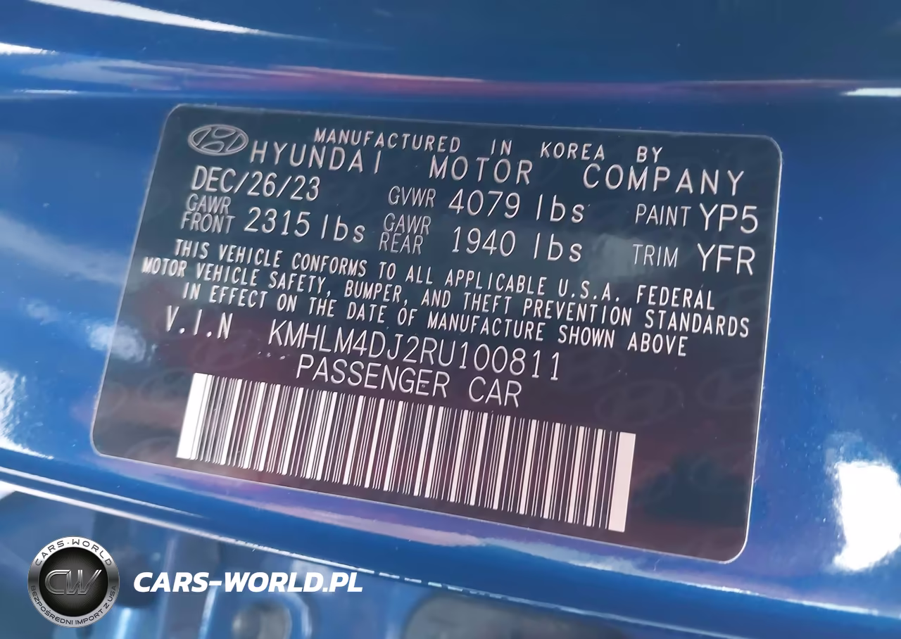 2024 Hyundai Elantra Hybrid Blue VIN:KMHLM4DJ2RU100811 - 9