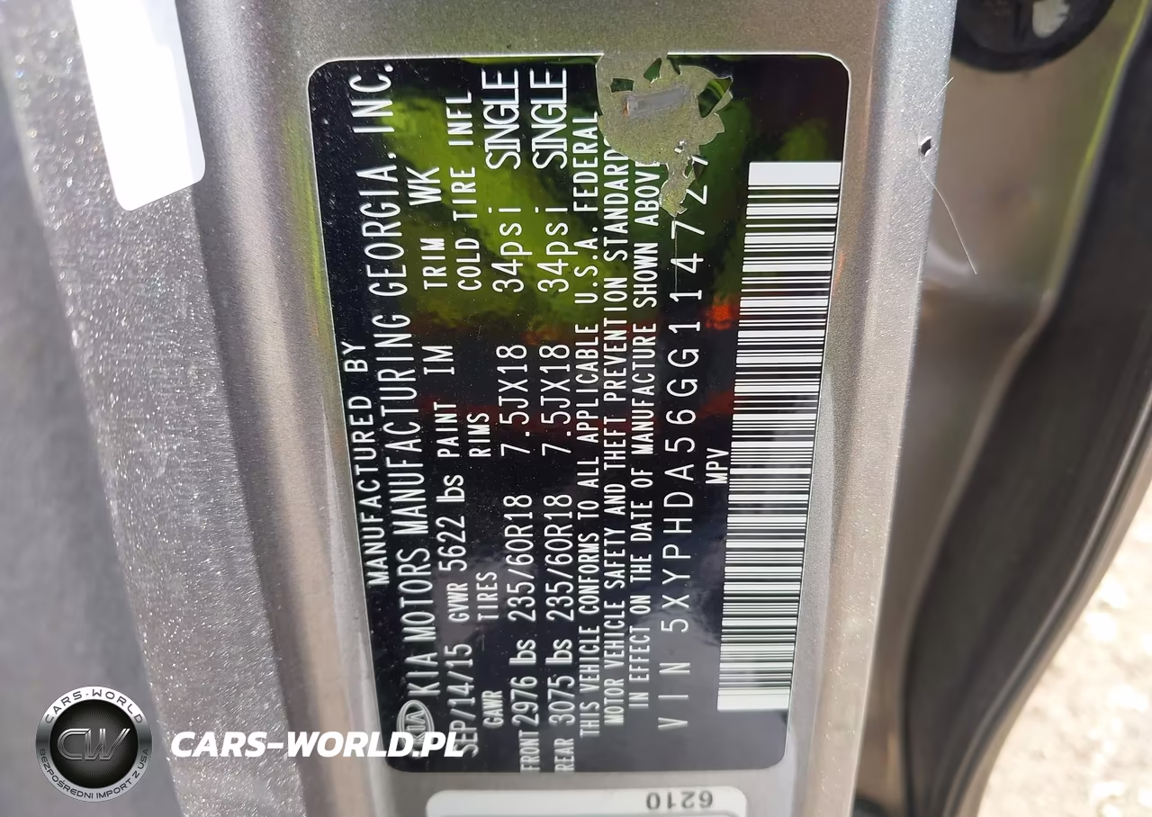 2016 Kia Sorento 3.3L Ex VIN:5XYPHDA56GG114727 - 9