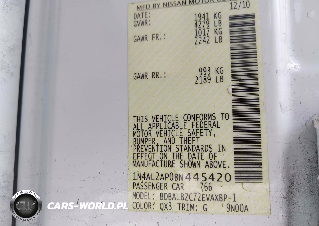 2011 Nissan Altima 2.5 S VIN:1N4AL2AP0BN445420 - 9