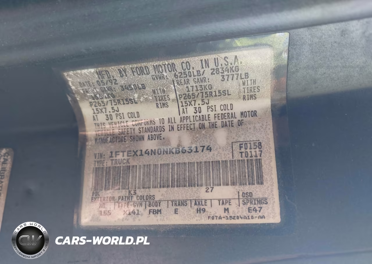 1992 Ford F150 VIN:1FTEX14N0NKB63174 - 9