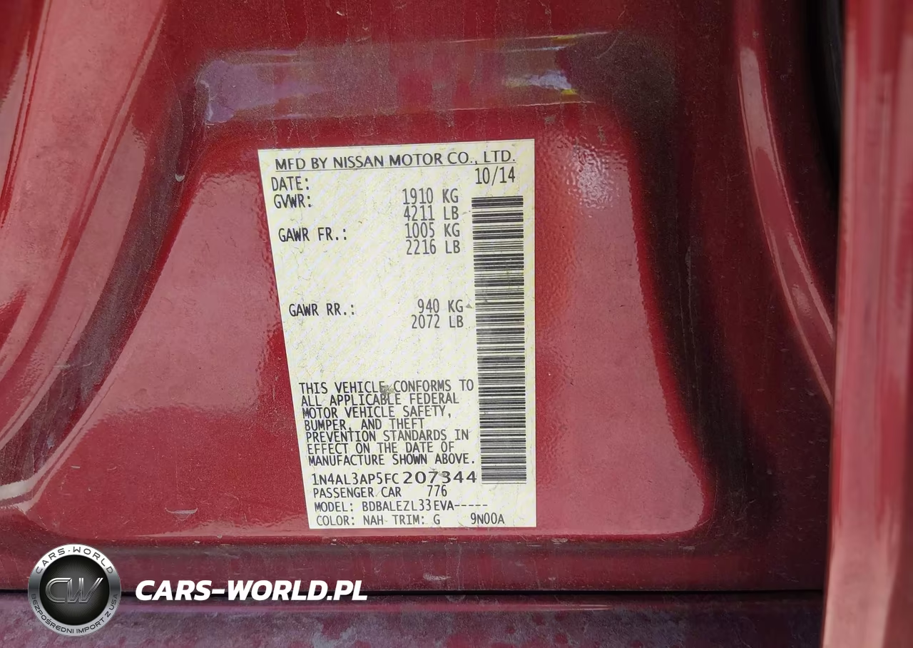2015 Nissan Altima 2.5 S VIN:1N4AL3AP5FC207344 - 9