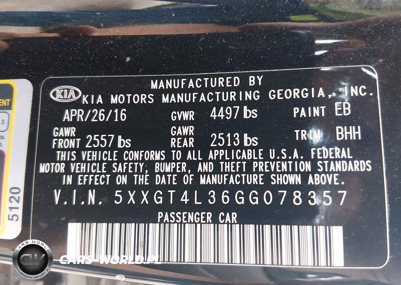 2016 Kia Optima Lx VIN:5XXGT4L36GG078357 - 9