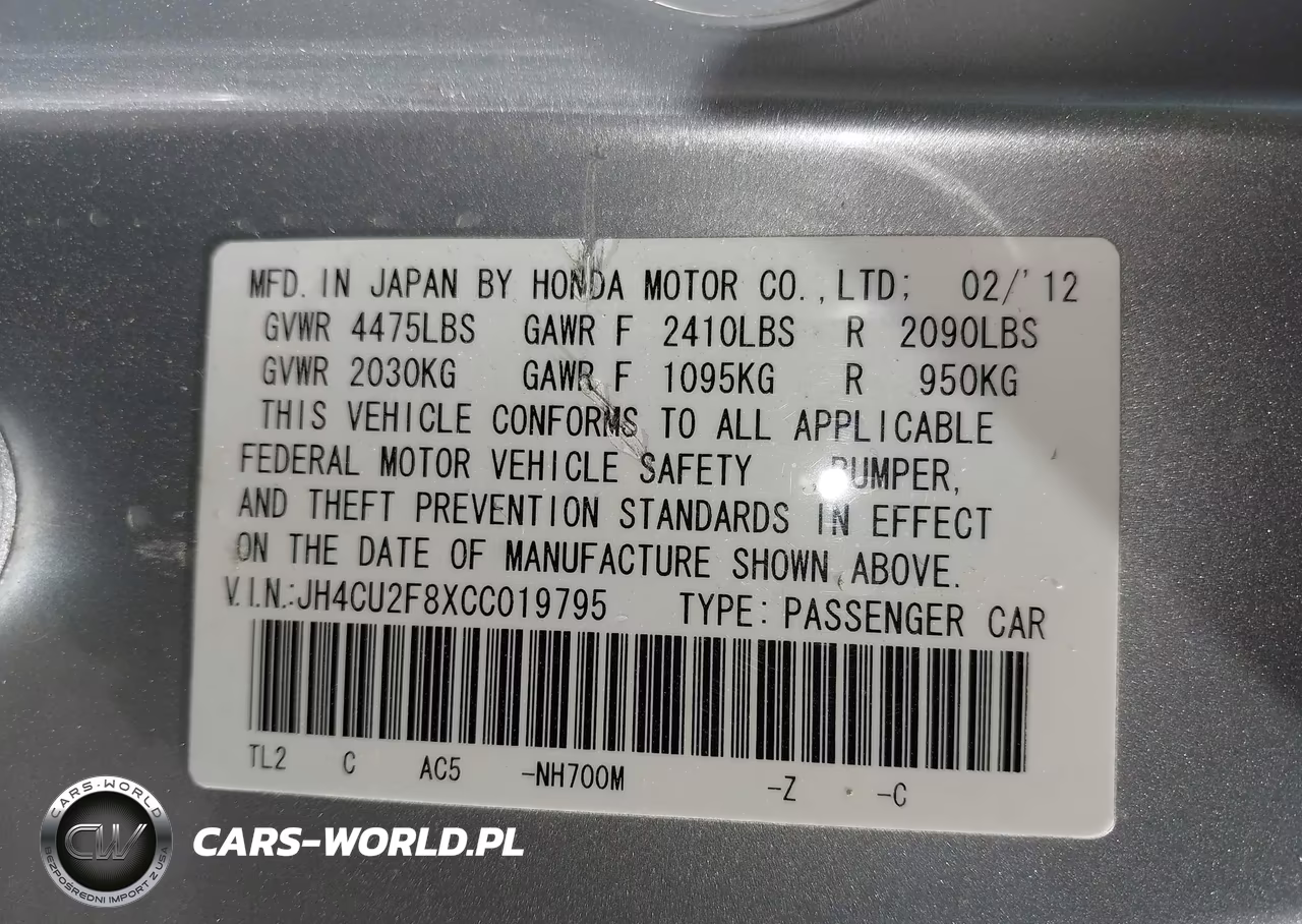 ACURA TSX VIN:JH4CU2F8XCC019795 - 9