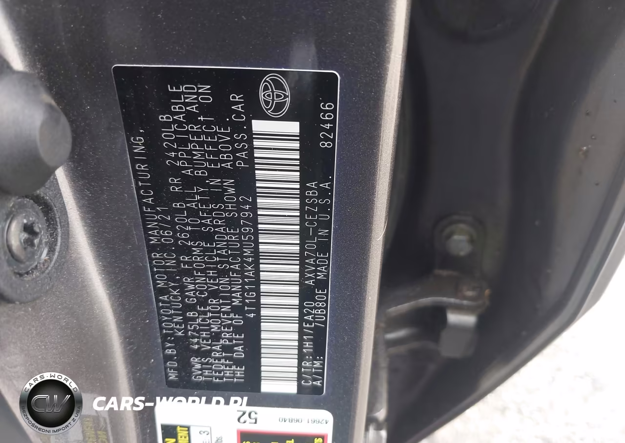 2021 Toyota Camry Se VIN:4T1G11AK4MU597942 - 9