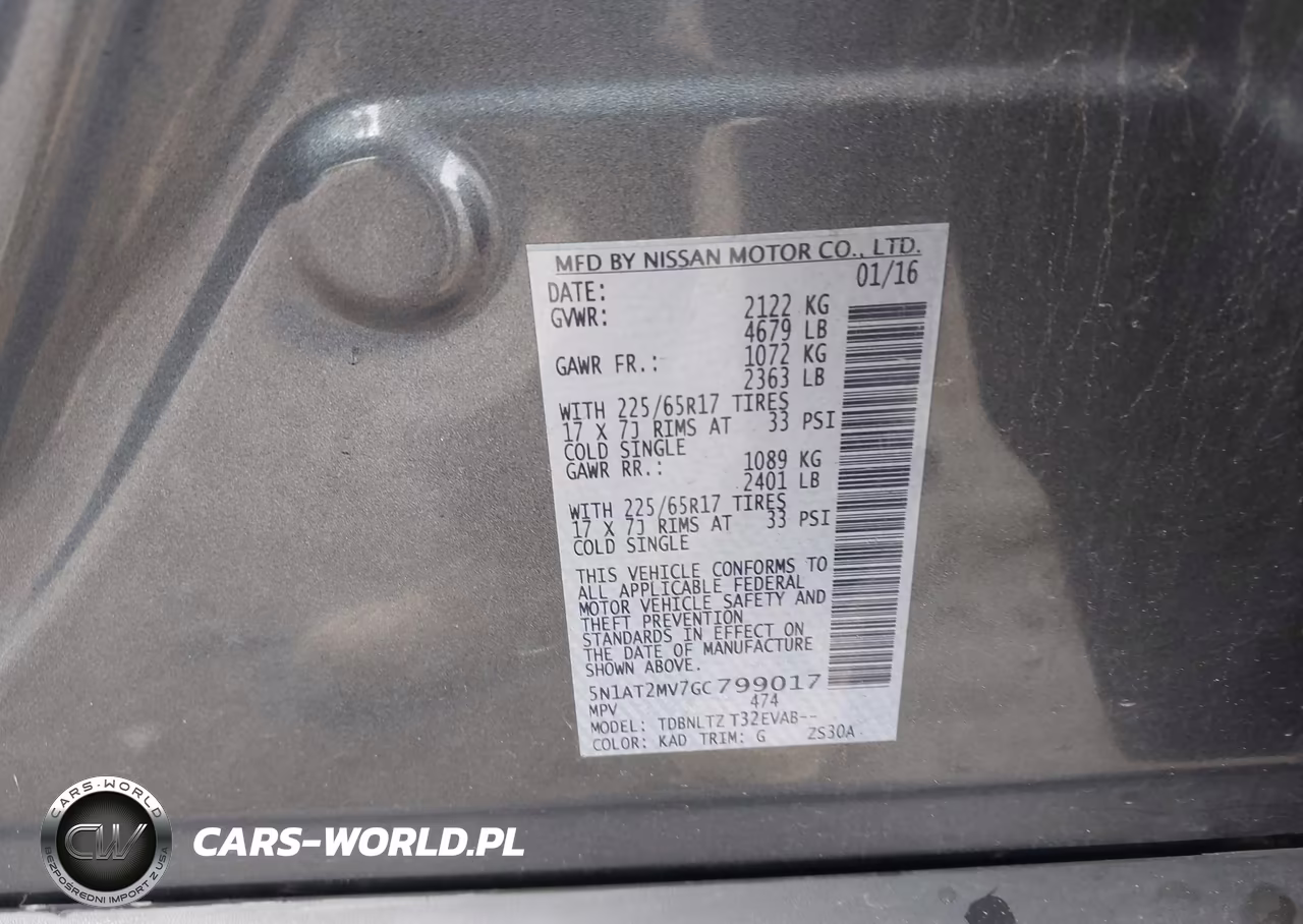 2016 Nissan Rogue Sv VIN:5N1AT2MV7GC799017 - 9