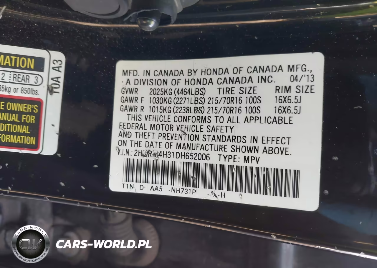2013 Honda Cr-V Lx VIN:2HKRM4H31DH652006 - 9