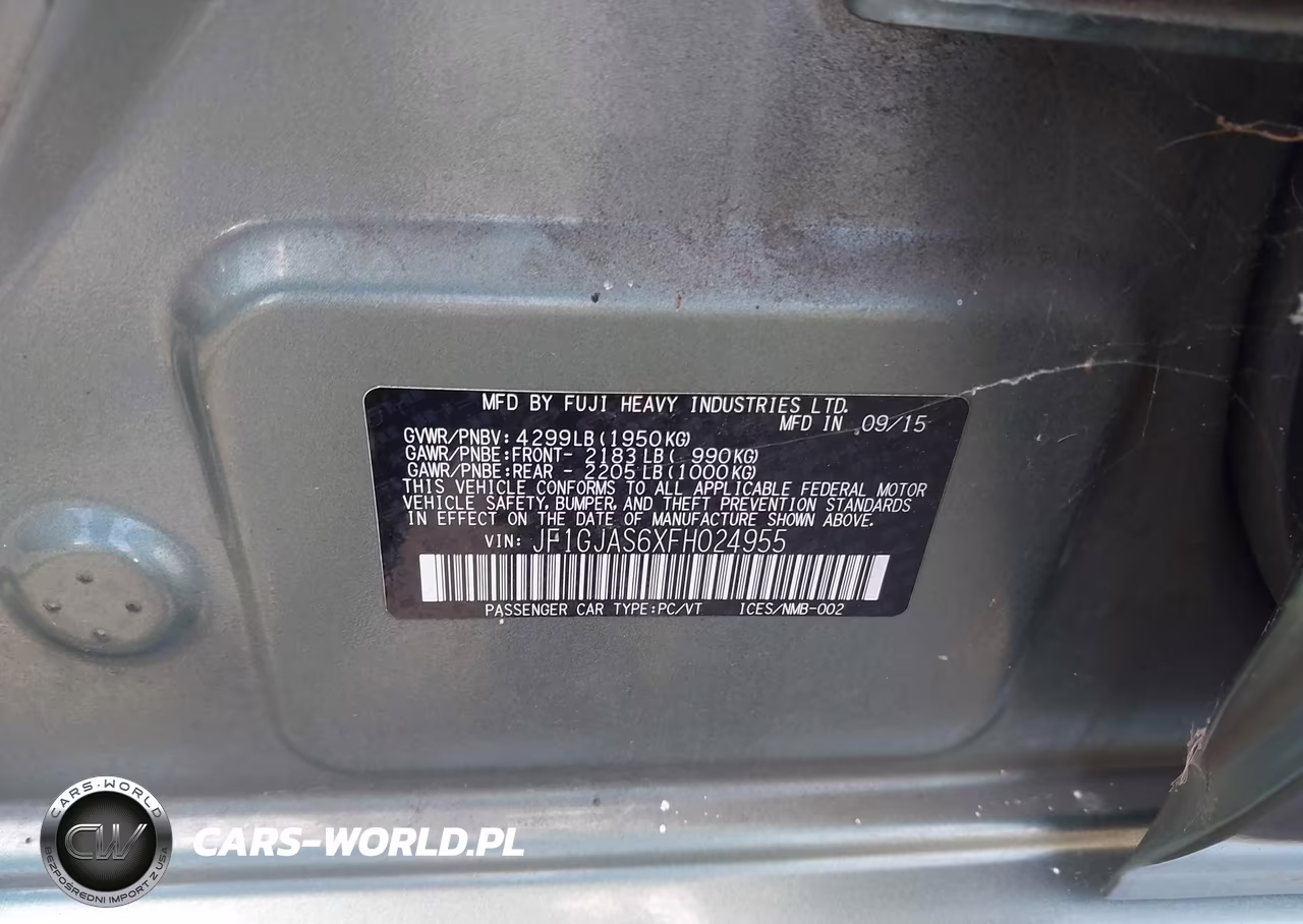 2015 Subaru Impreza 2.0I Limited VIN:JF1GJAS6XFH024955 - 9