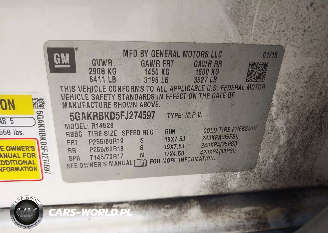 2015 Buick Enclave Leather VIN:5GAKRBKD5FJ274597 - 9