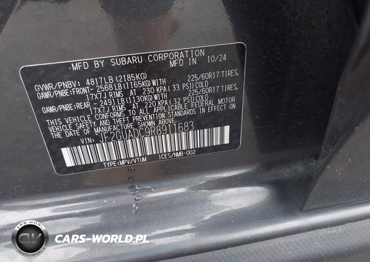 2024 Subaru Crosstrek Premium VIN:JF2GUADC9R8911683 - 9
