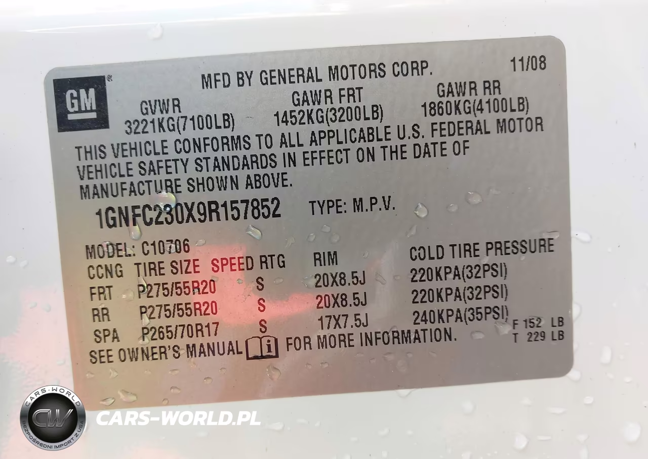2009 Chevrolet Tahoe Lt2 VIN:1GNFC230X9R157852 - 9