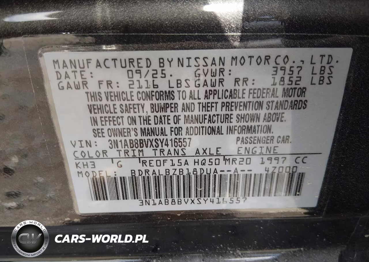 2025 Nissan Sentra S VIN:3N1AB8BVXSY416557 - 9