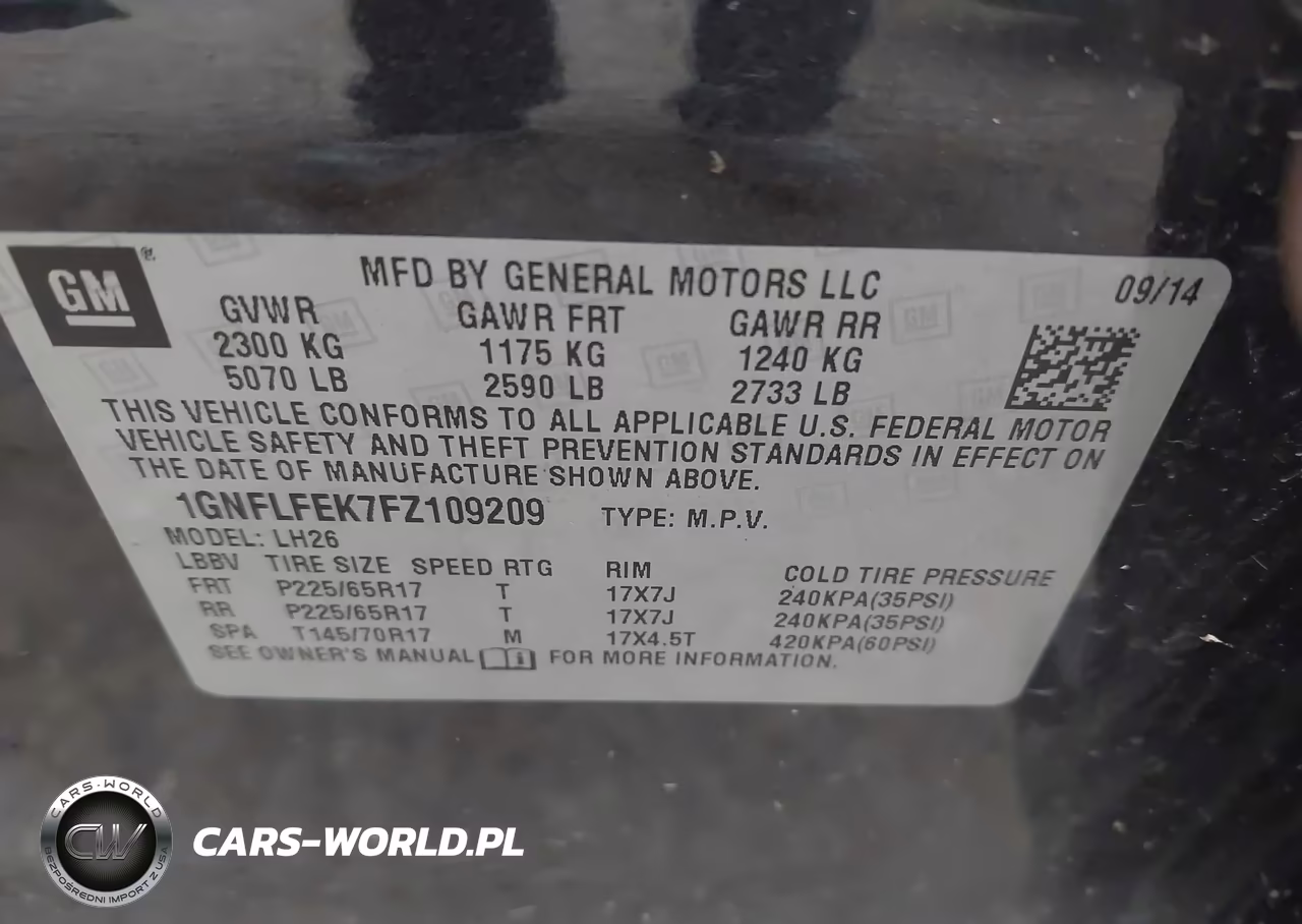 2015 Chevrolet Equinox 1Lt VIN:1GNFLFEK7FZ109209 - 9