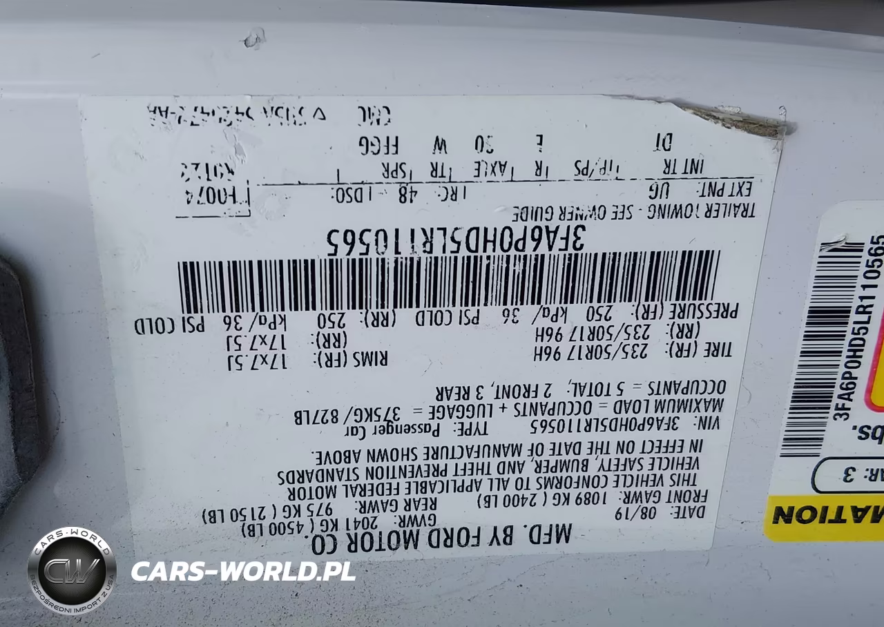 2020 Ford Fusion Se VIN:3FA6P0HD5LR110565 - 9