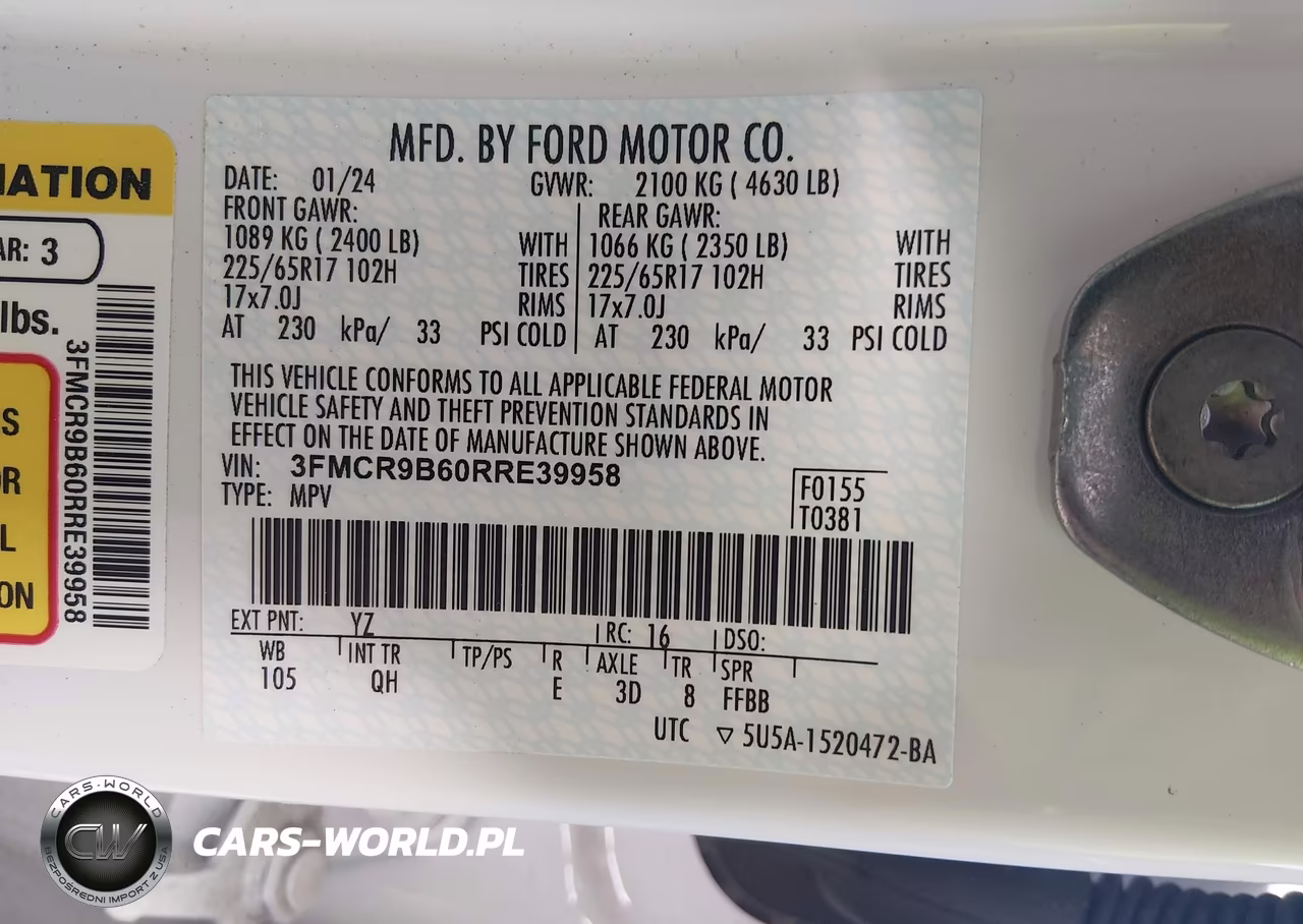 2024 Ford Bronco Sport Big Bend VIN:3FMCR9B60RRE39958 - 9