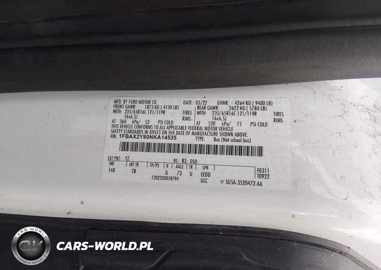 2022 Ford Transit-350 Passenger Van Xl VIN:1FBAX2Y80NKA14535 - 9