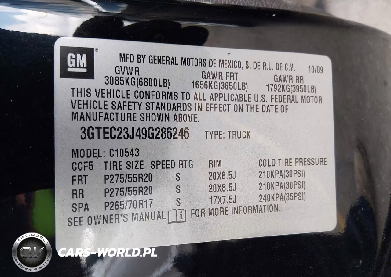 2009 GMC Sierra 1500 Sle VIN:3GTEC23J49G286246 - 9