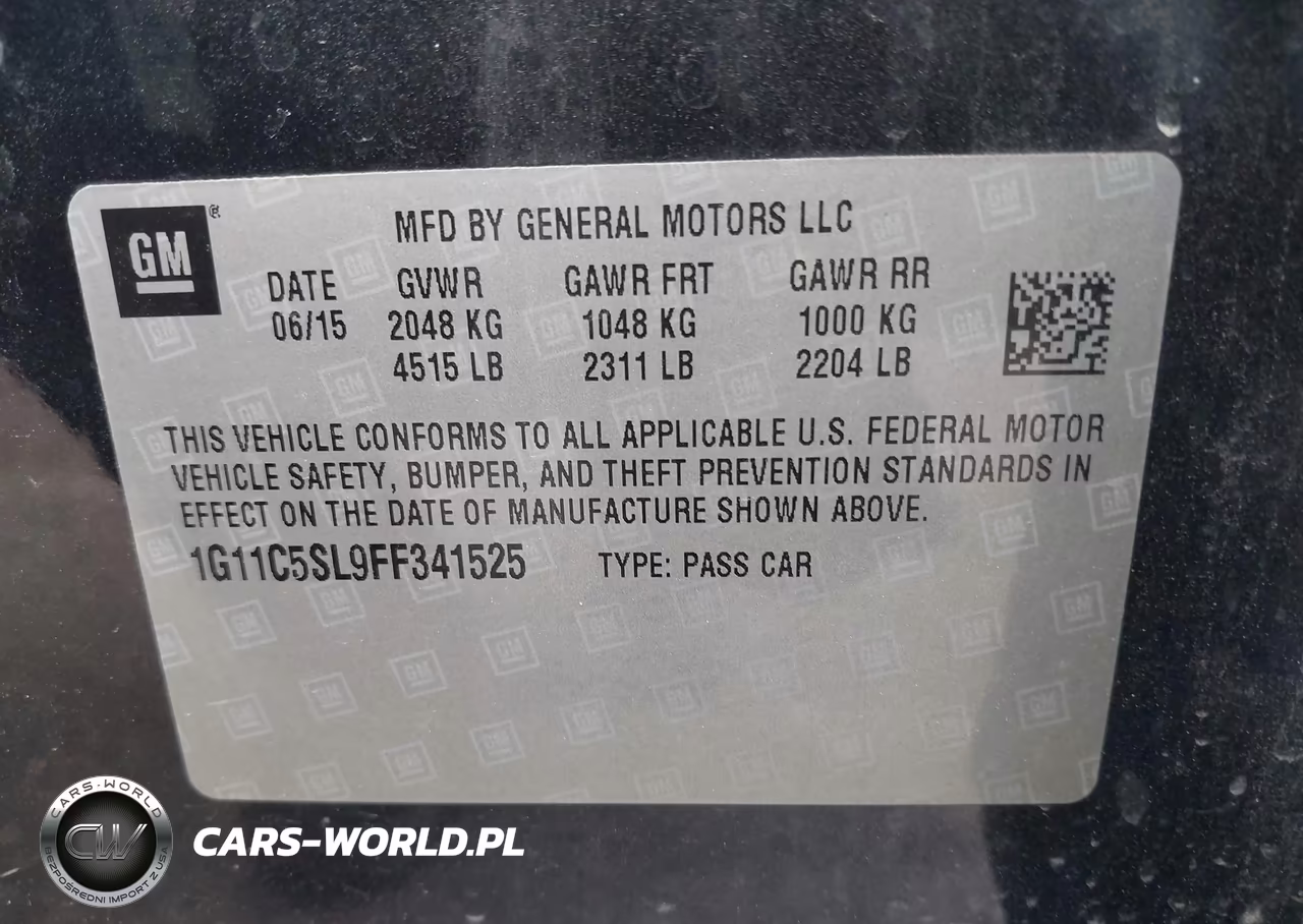 2015 Chevrolet Malibu 1Lt VIN:1G11C5SL9FF341525 - 9