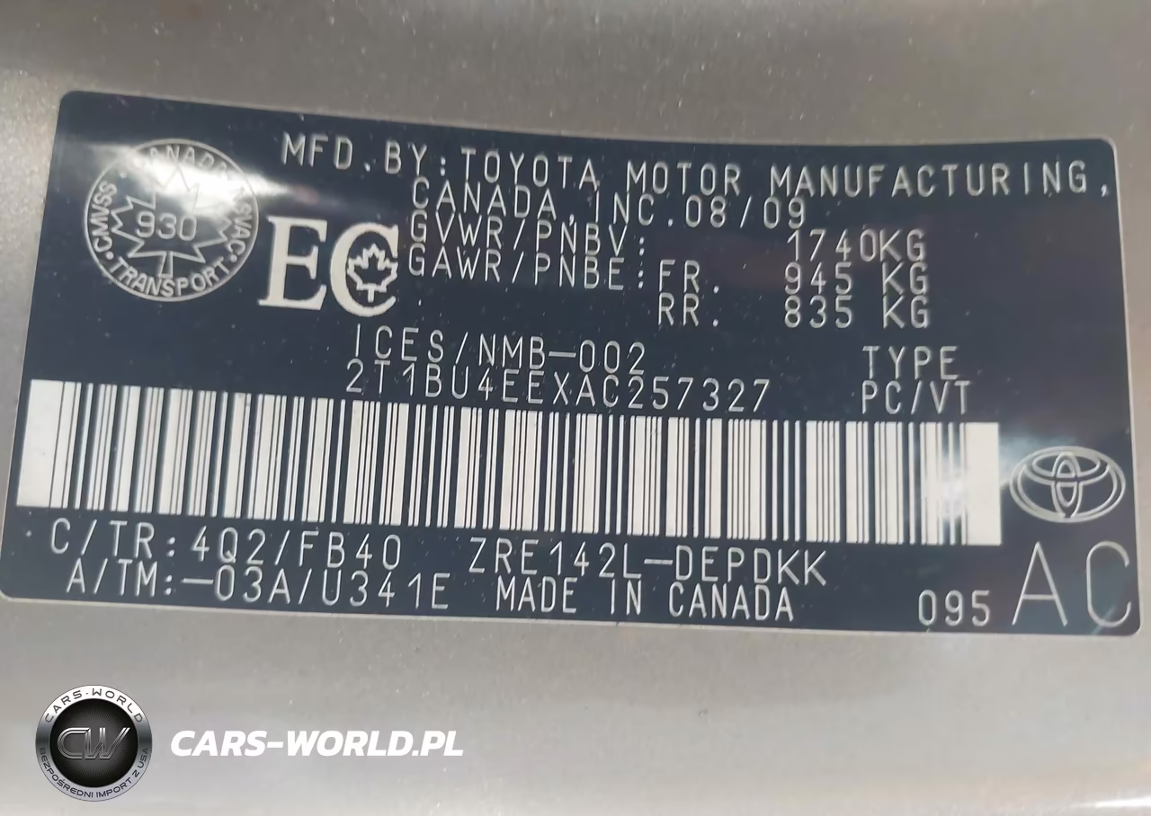 2010 Toyota Corolla Ce VIN:2T1BU4EEXAC257327 - 9