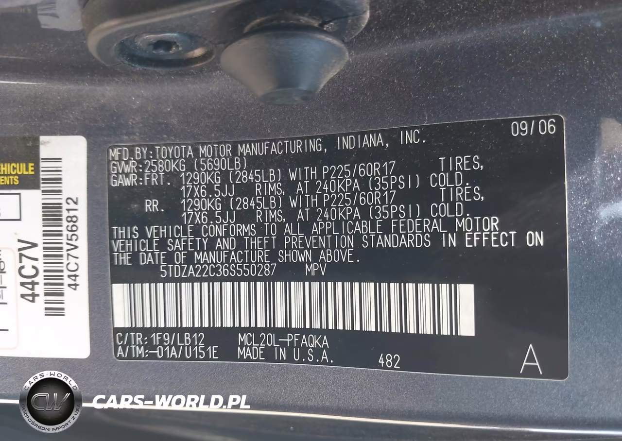 2006 Toyota Sienna Xle Limited VIN:5TDZA22C36S550287 - 9
