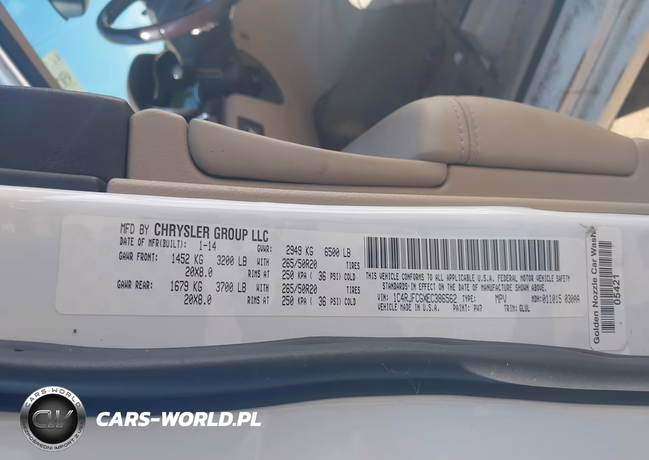 2014 Jeep Grand Cherokee Overland VIN:1C4RJFCGXEC386562 - 9