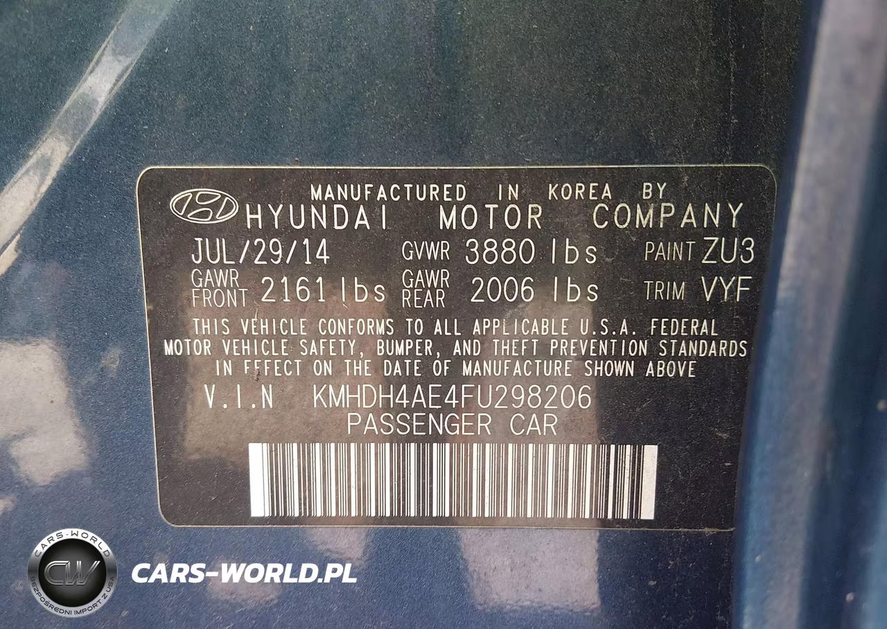 2015 Hyundai Elantra Se VIN:KMHDH4AE4FU298206 - 9