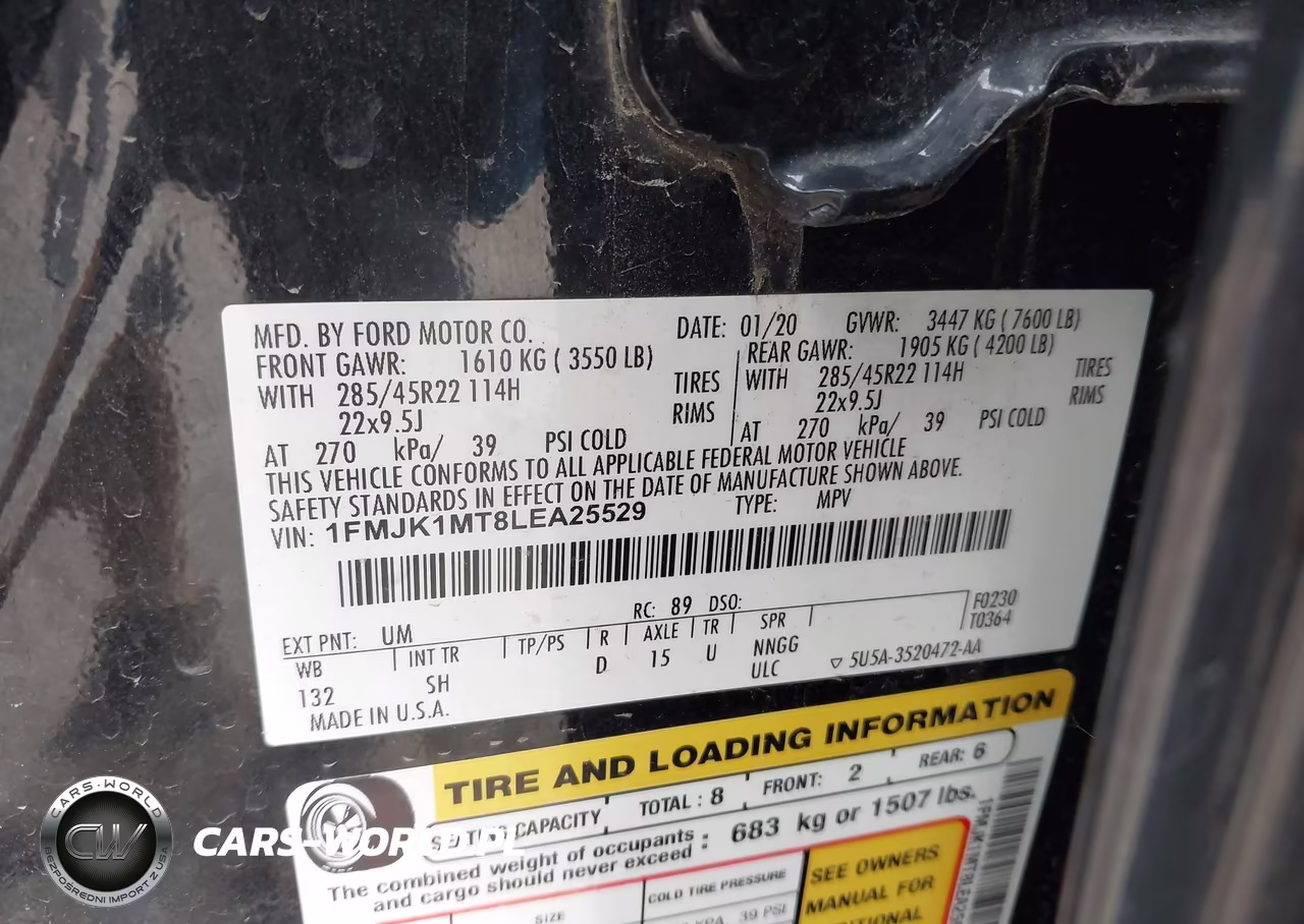 2020 Ford Expedition Platinum Max VIN:1FMJK1MT8LEA25529 - 9