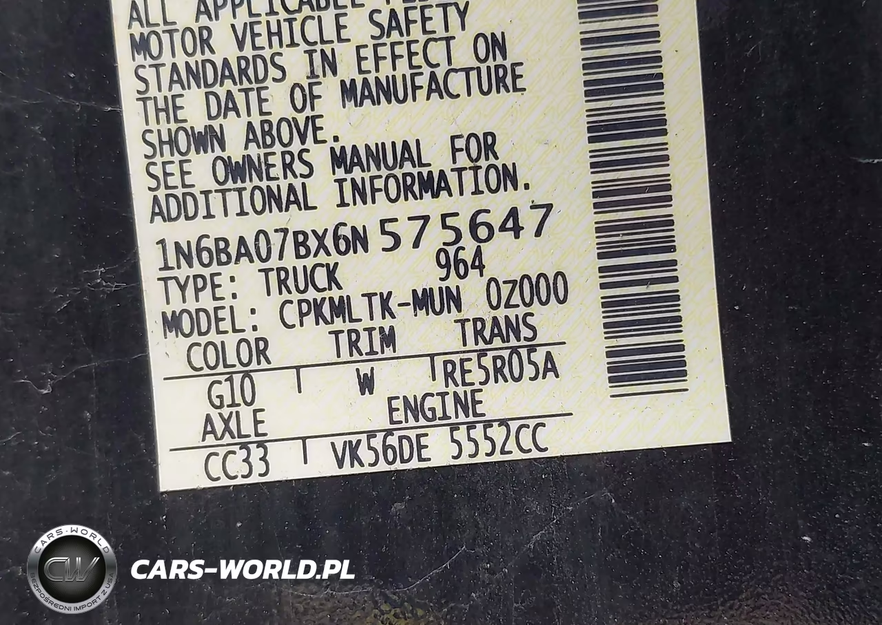2006 Nissan Titan Se VIN:1N6BA07BX6N575647 - 9