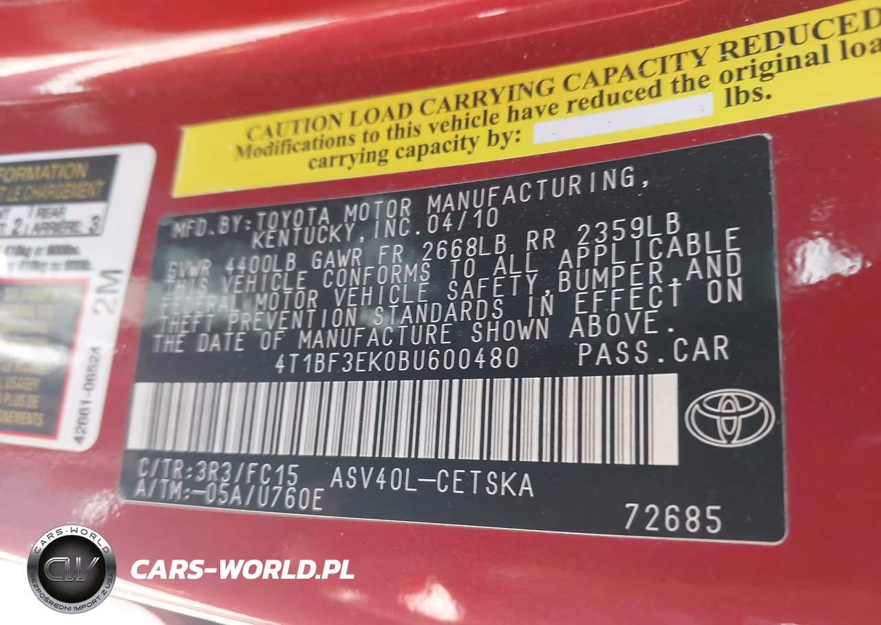 2011 Toyota Camry Se VIN:4T1BF3EK0BU600480 - 9