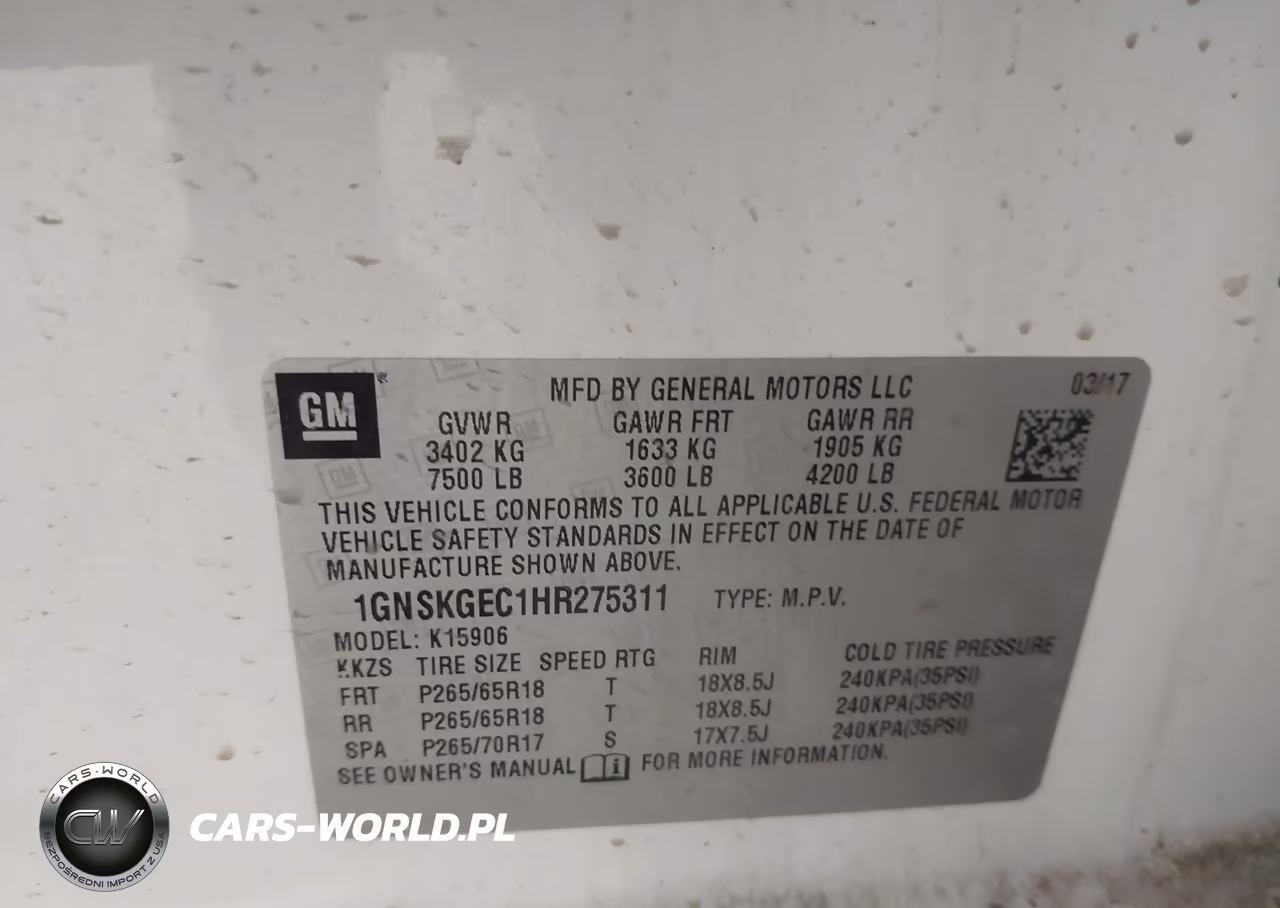 2017 Chevrolet Suburban K1500 Ls VIN:1GNSKGEC1HR275311 - 9