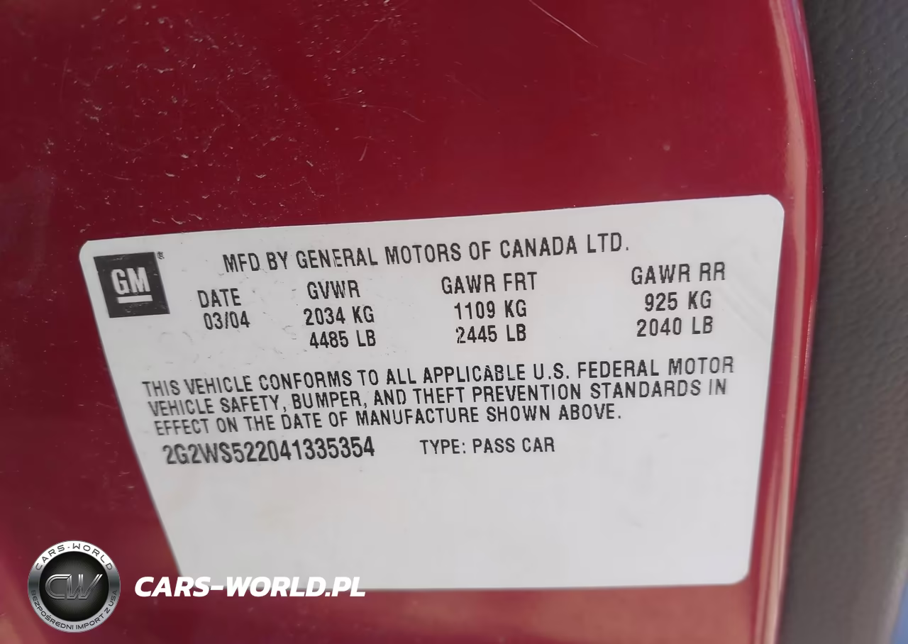 2004 Pontiac Grand Prix Gt2 VIN:2G2WS522041335354 - 9