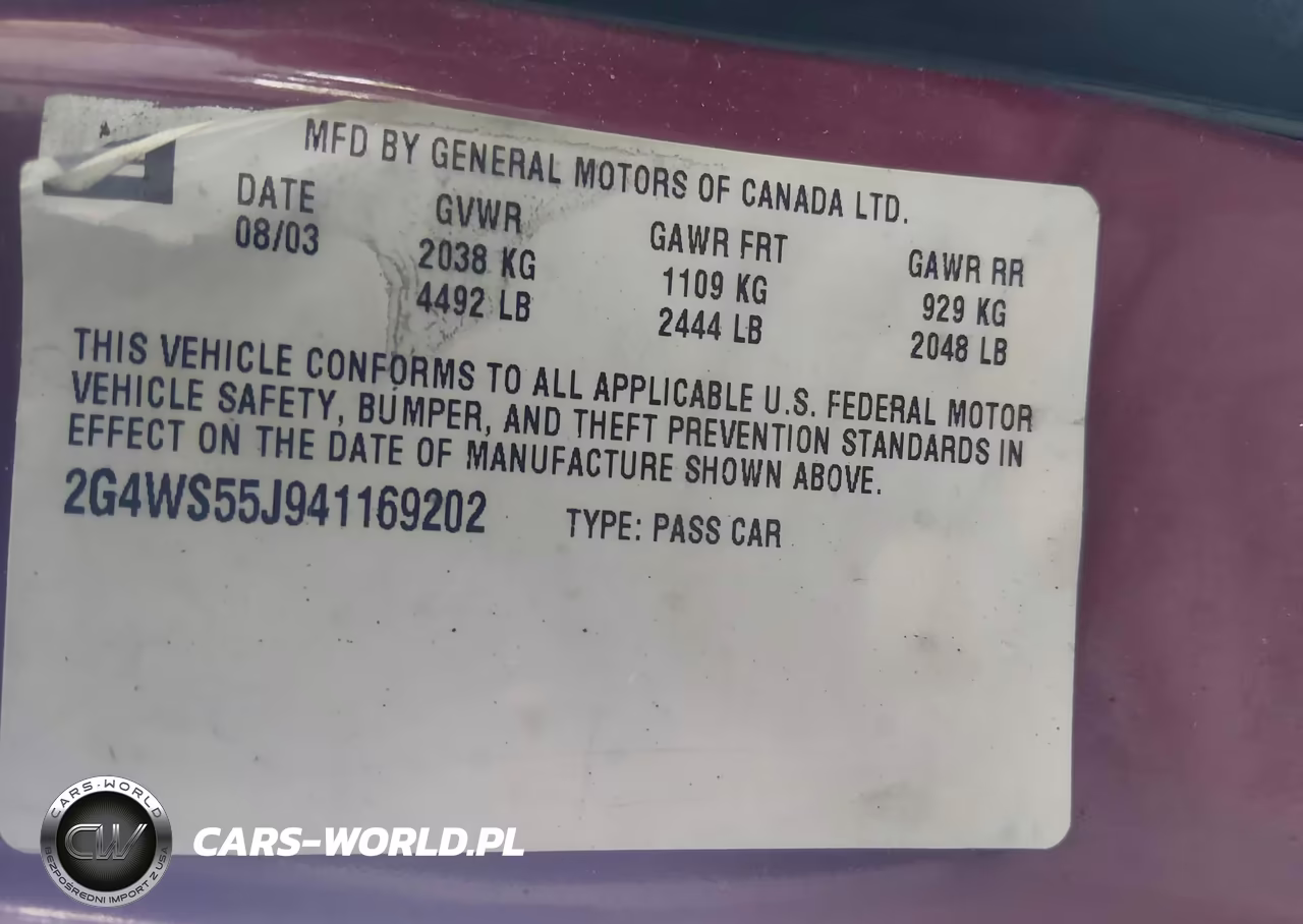 2004 Buick Century VIN:2G4WS55J941169202 - 9