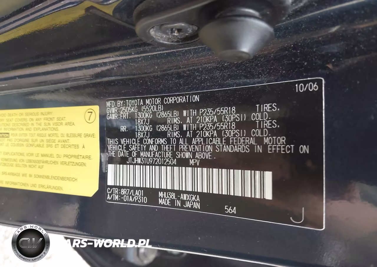 2007 Lexus Rx 400H VIN:JTJHW31U972012504 - 9