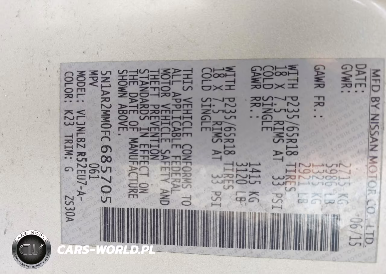 2015 Nissan Pathfinder S VIN:5N1AR2MM0FC685705 - 9