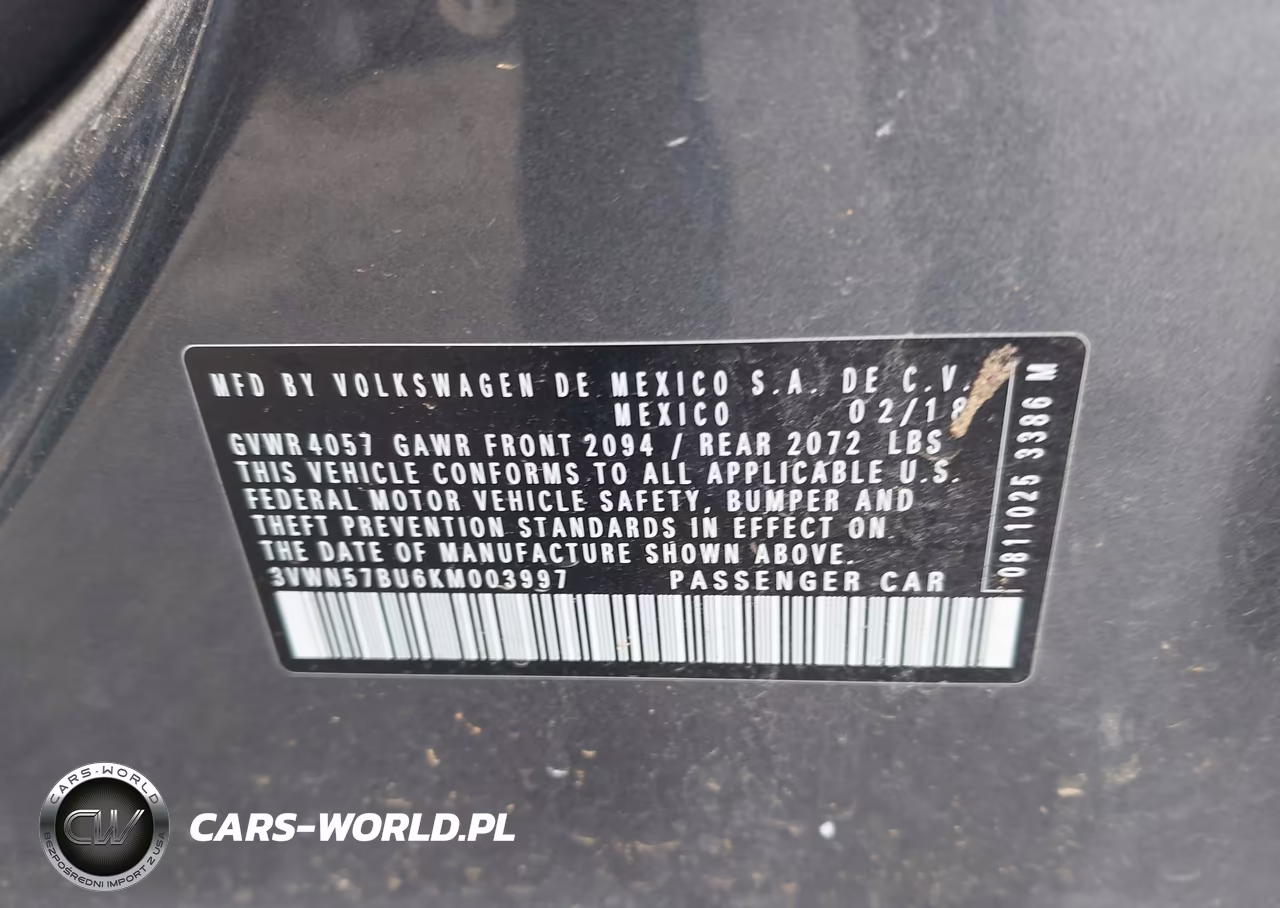 2019 Volkswagen Jetta 1.4T S VIN:3VWN57BU6KM003997 - 9