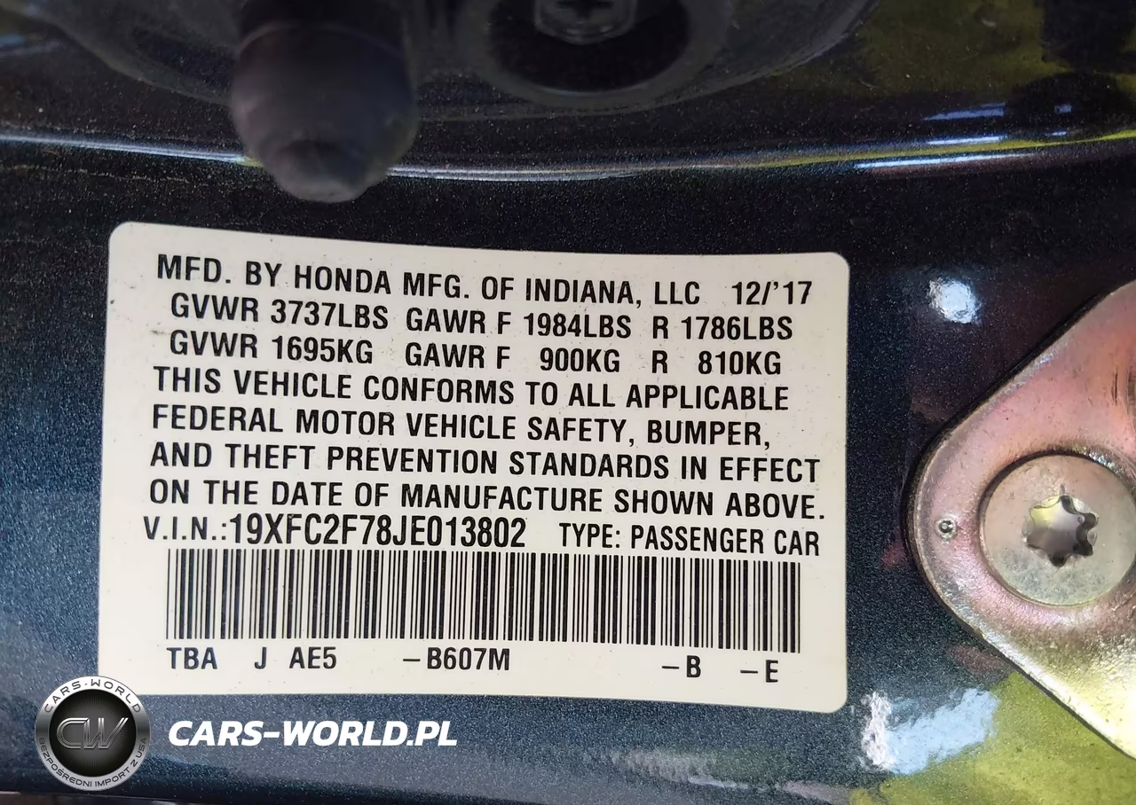 2018 Honda Civic Ex VIN:19XFC2F78JE013802 - 9