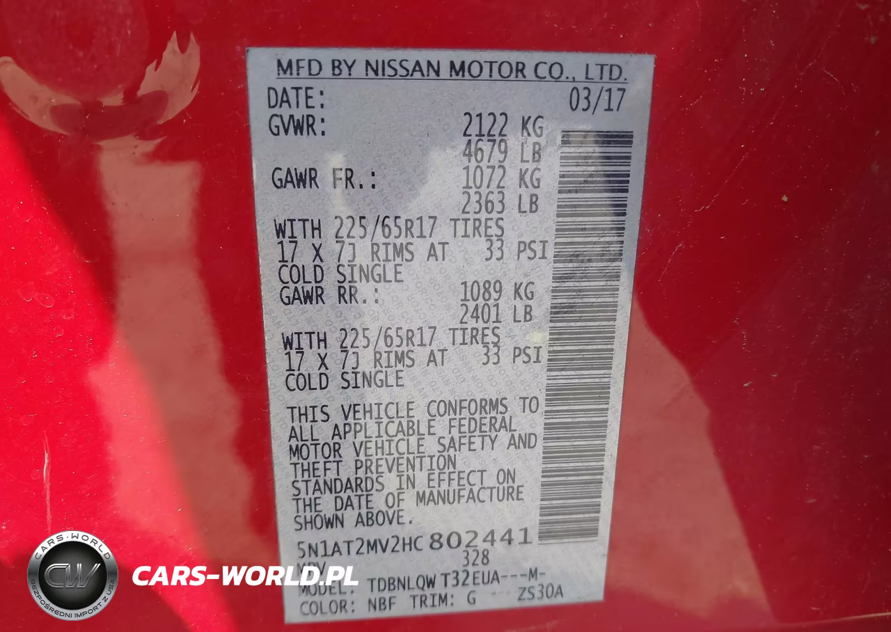 2017 Nissan Rogue Sv VIN:5N1AT2MV2HC802441 - 9