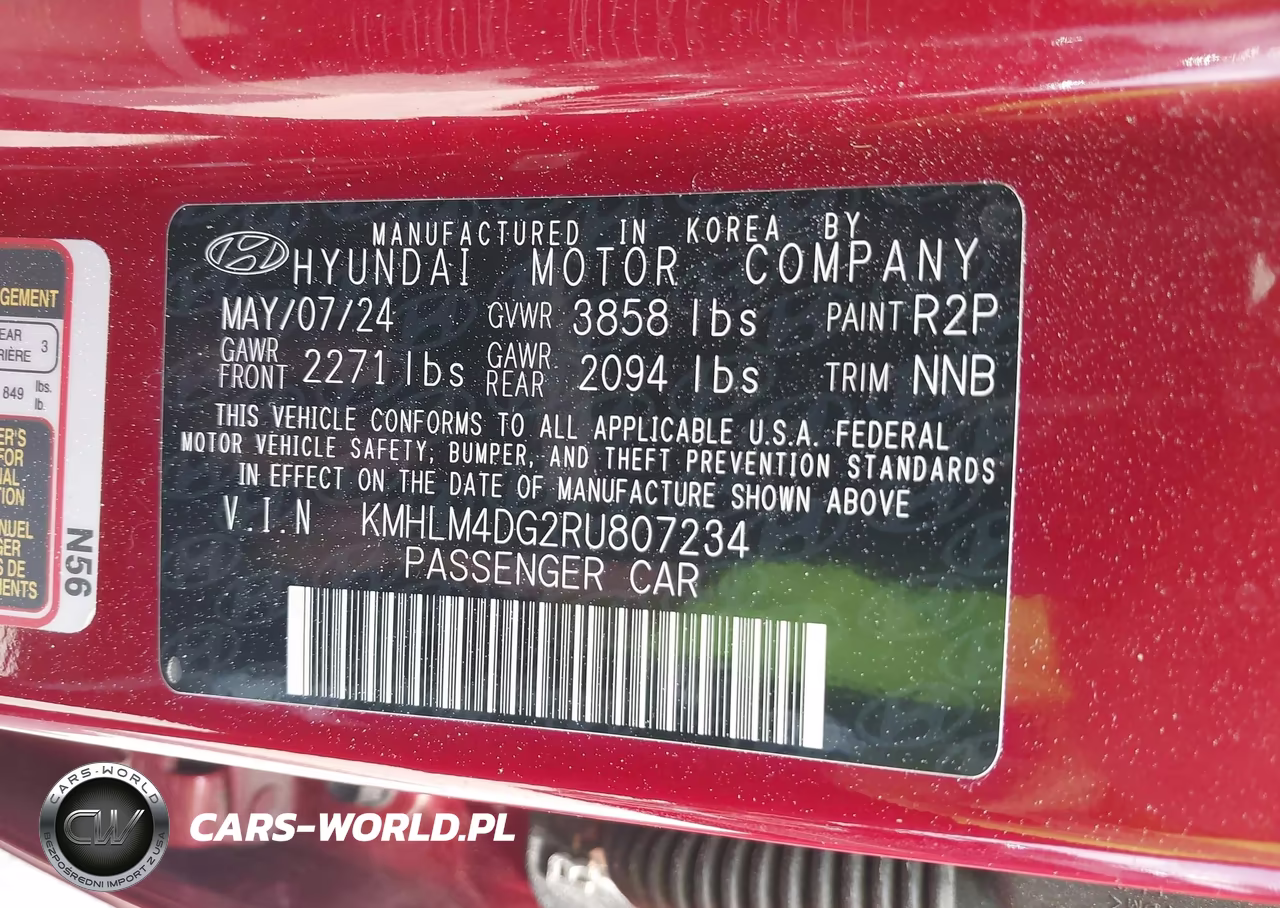 2024 Hyundai Elantra Sel VIN:KMHLM4DG2RU807234 - 9