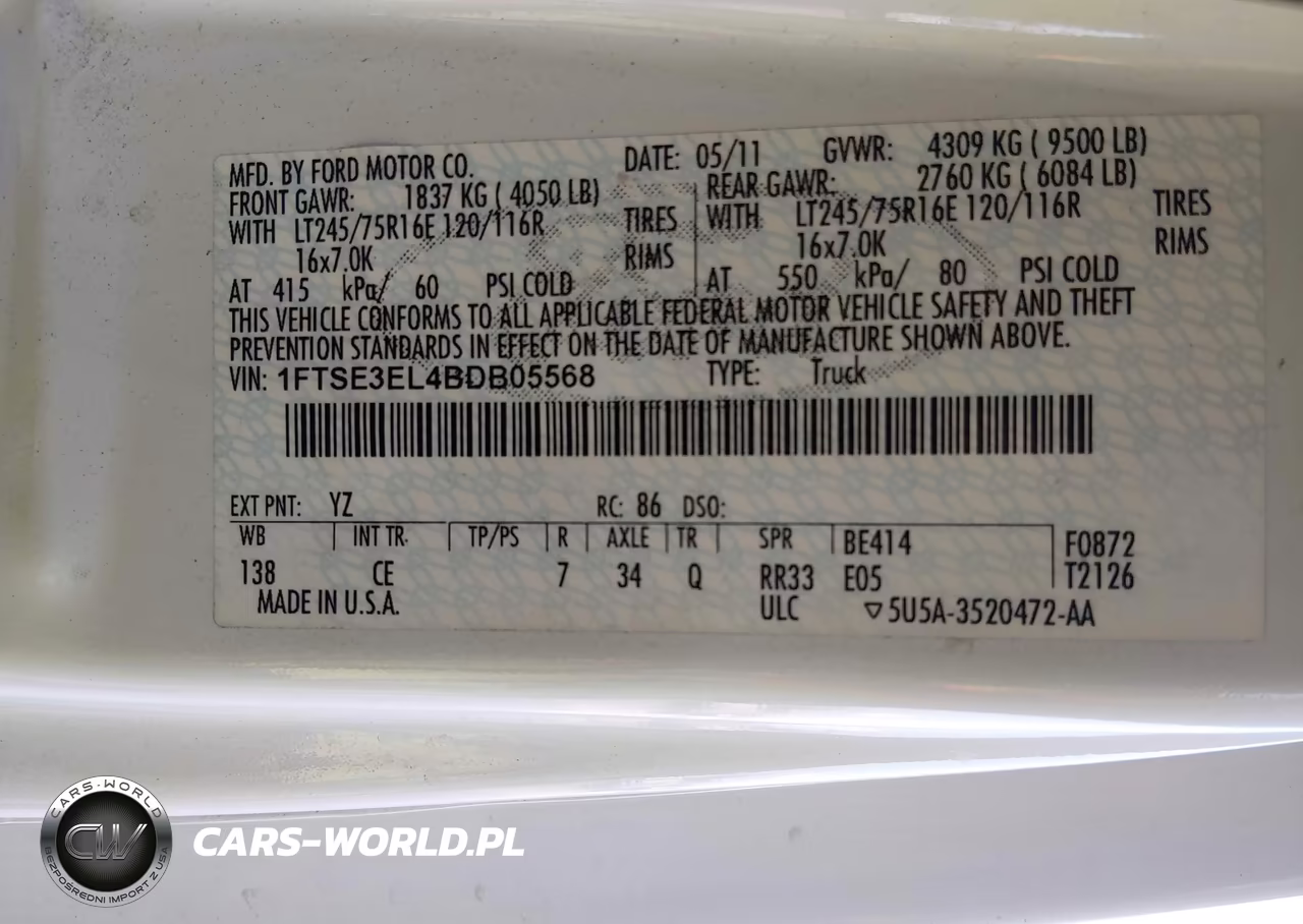2011 Ford E-350 Super Duty Commercial VIN:1FTSE3EL4BDB05568 - 9