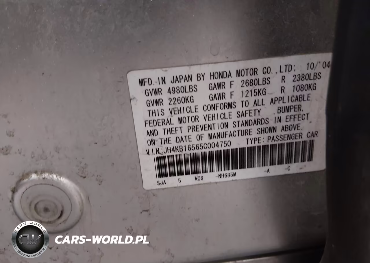2005 Acura Rl 3.5 VIN:JH4KB16565C004750 - 9