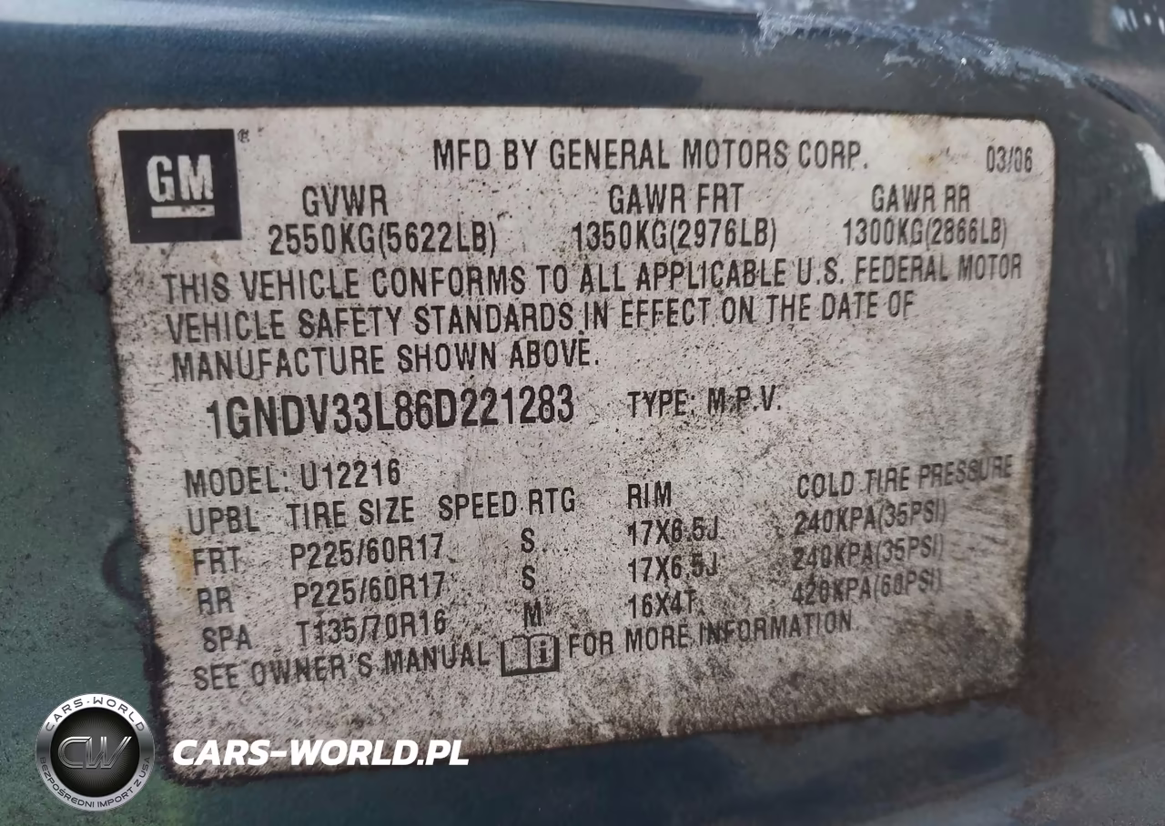 2006 Chevrolet Uplander Lt W-2Lt VIN:1GNDV33L86D221283 - 9