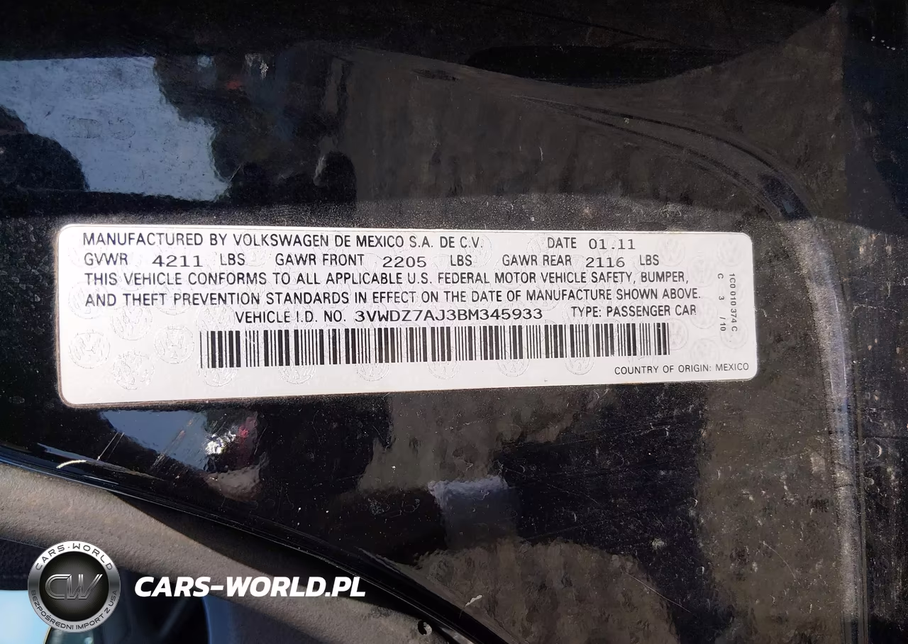2011 Volkswagen Jetta 2.5L Se VIN:3VWDZ7AJ3BM345933 - 9