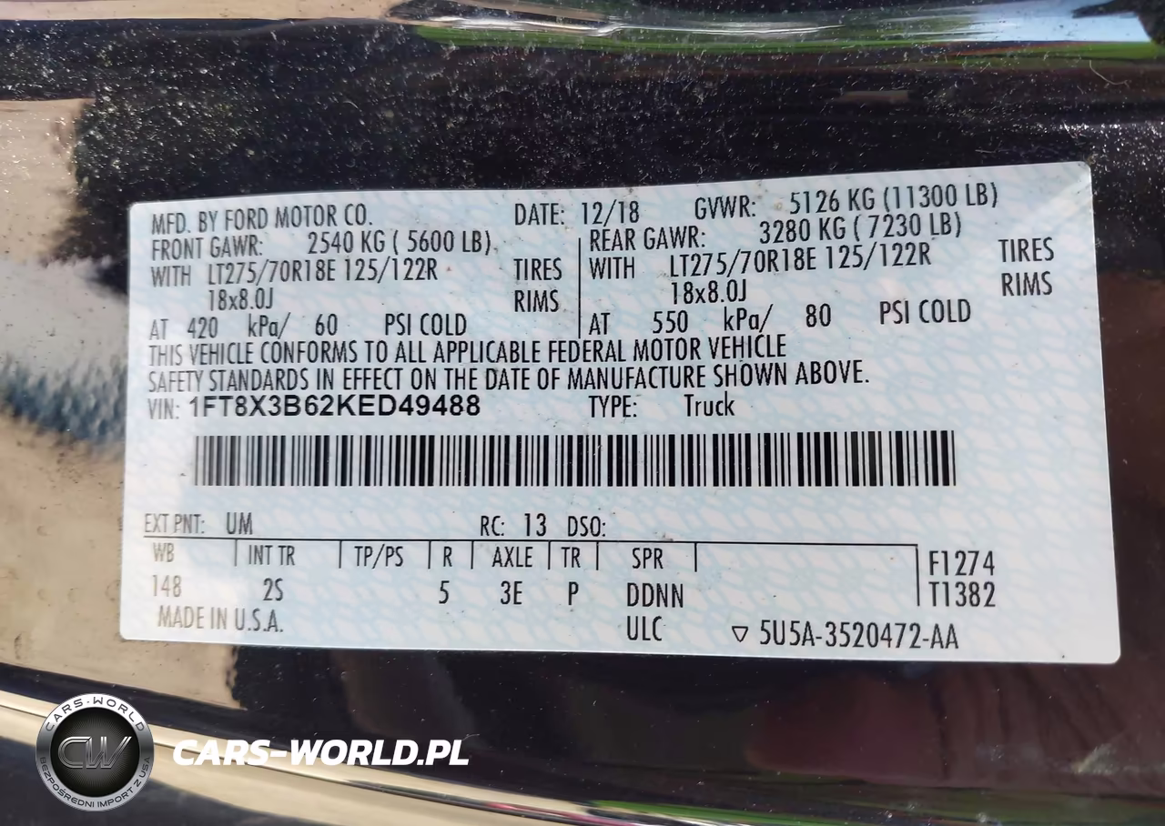 2019 Ford F-350 Xlt VIN:1FT8X3B62KED49488 - 8