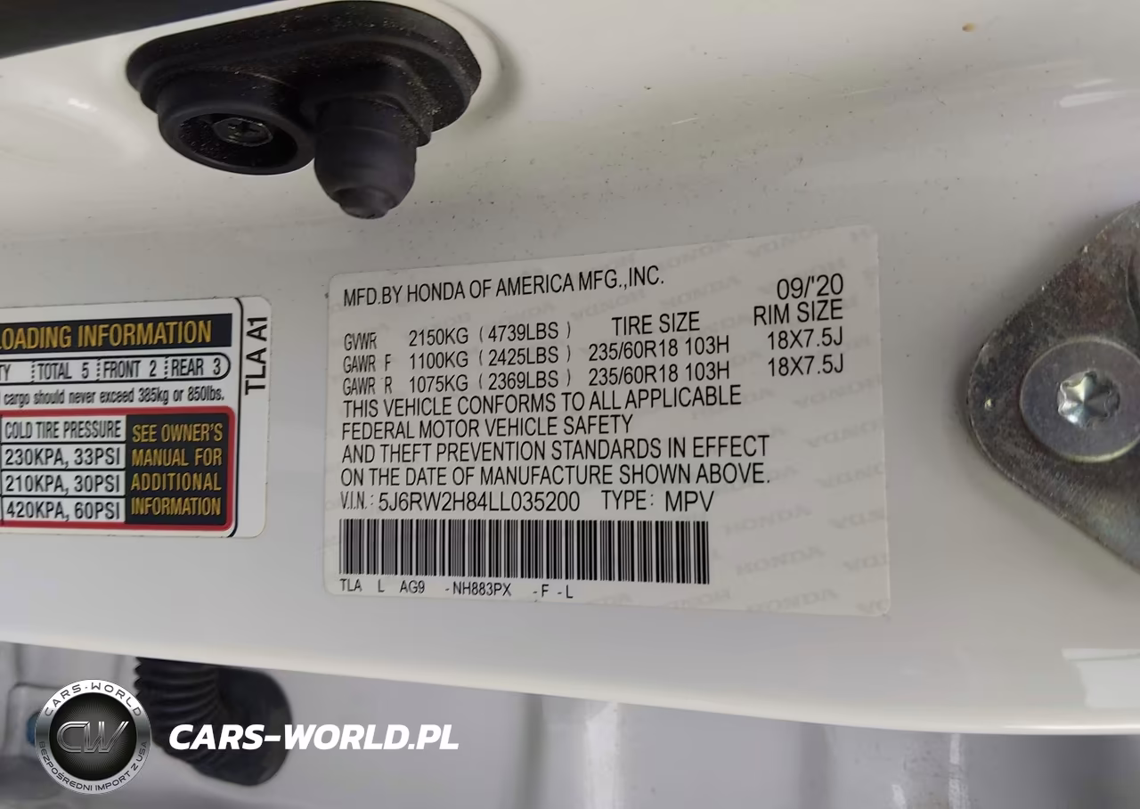 2020 Honda Cr-V Awd Ex-L VIN:5J6RW2H84LL035200 - 9