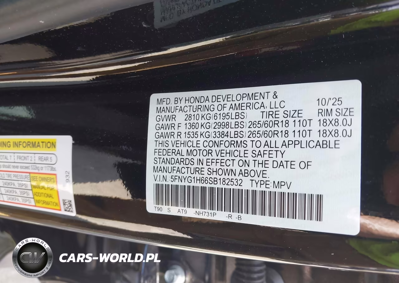 2025 Honda Pilot Trailsport VIN:5FNYG1H66SB182532 - 9