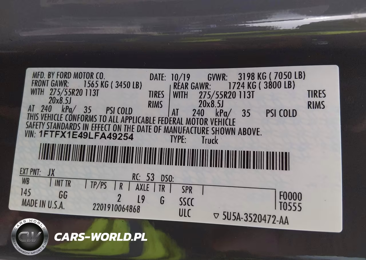 2020 Ford F150 Super Cab VIN:1FTFX1E49LFA49254 - 9