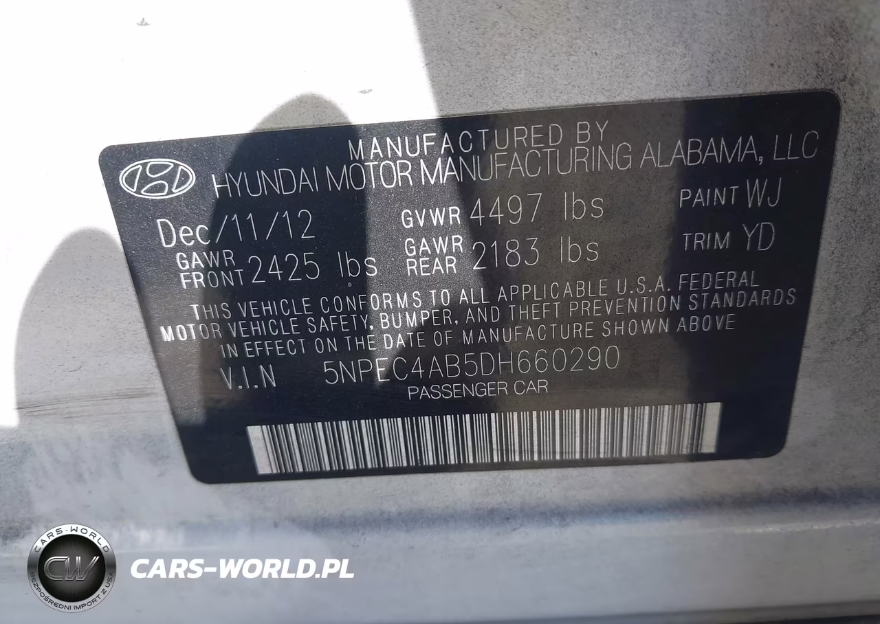 2013 Hyundai Sonata Limited 2.0T VIN:5NPEC4AB5DH660290 - 9